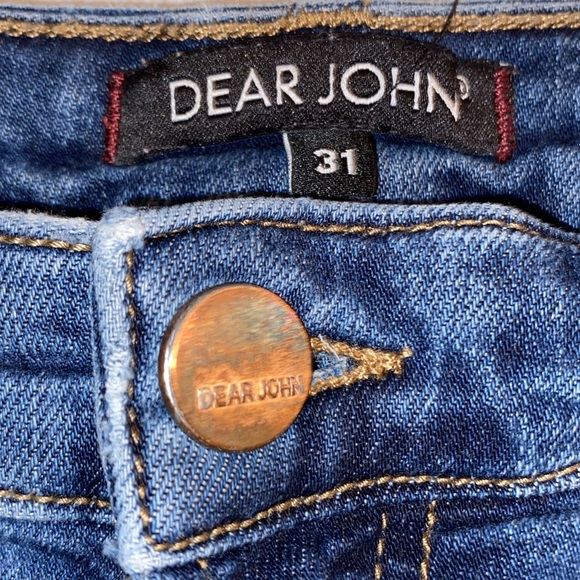 Dear John American Classic Denim Jean Shorts Cut-off Woman’s 31 Floral Appliqué - Picture 5 of 9